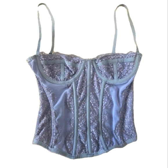 Urban Outfitters Out From Under Modern Love Corset In Periwinkle Blue S - Picture 3 of 11